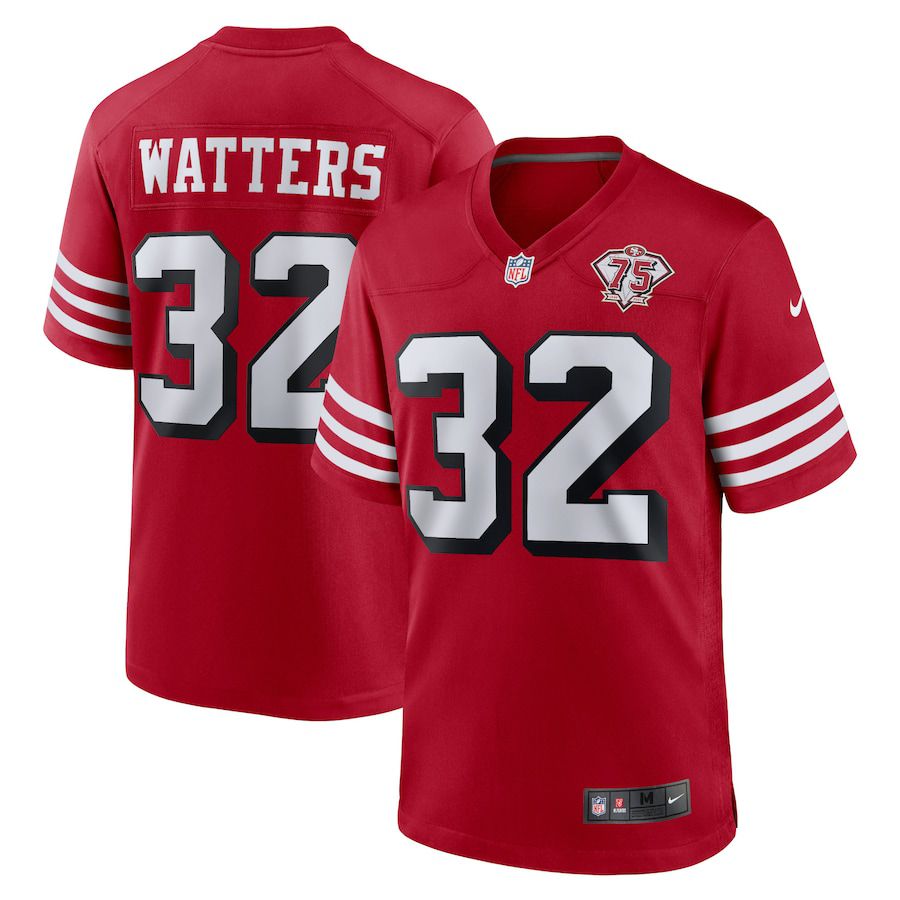 Men San Francisco 49ers #32 Ricky Watters Nike Scarlet 75th Anniversary Alternate Retired Player Game NFL Jersey->san francisco 49ers->NFL Jersey